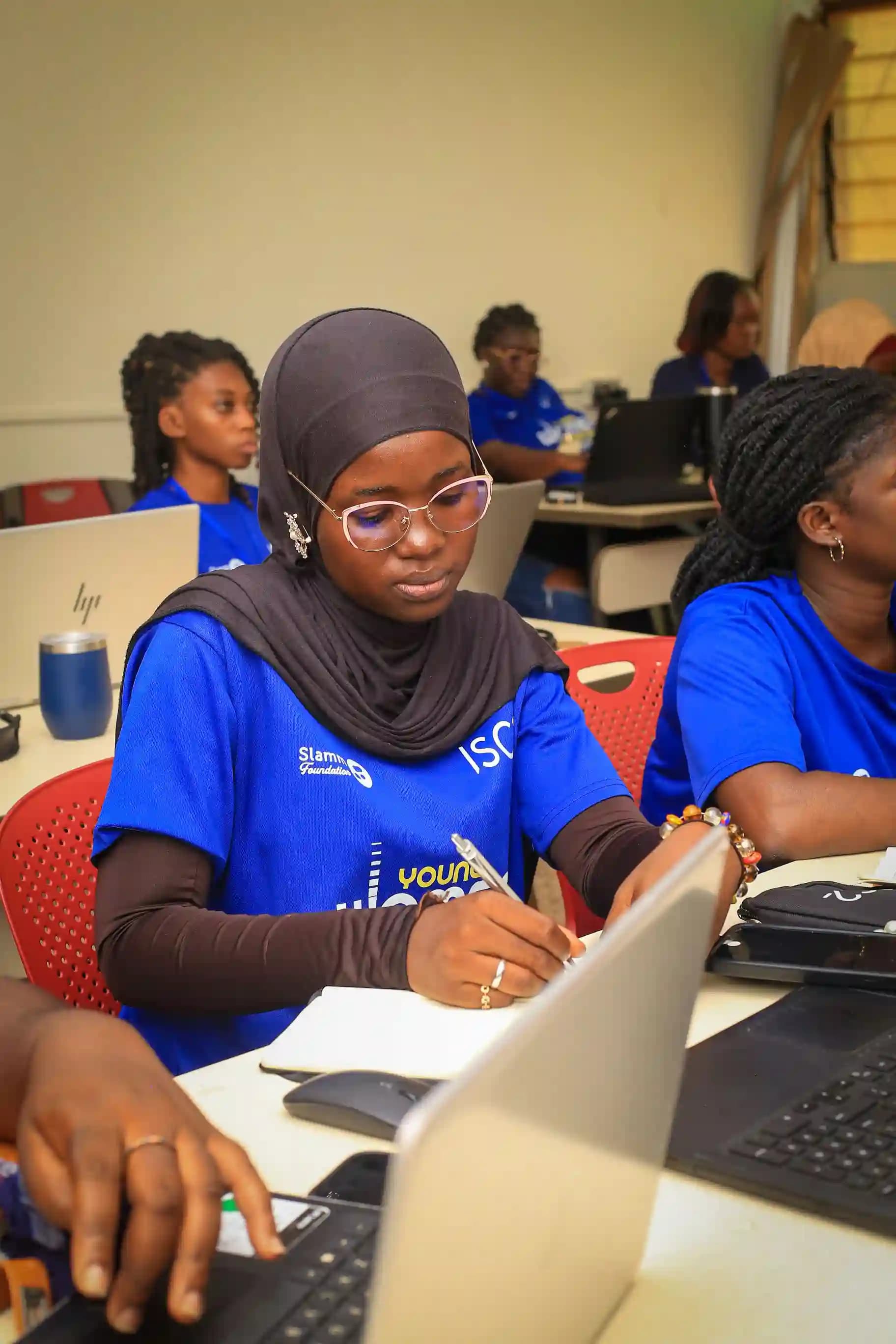 Young women in cybersecurity workshop